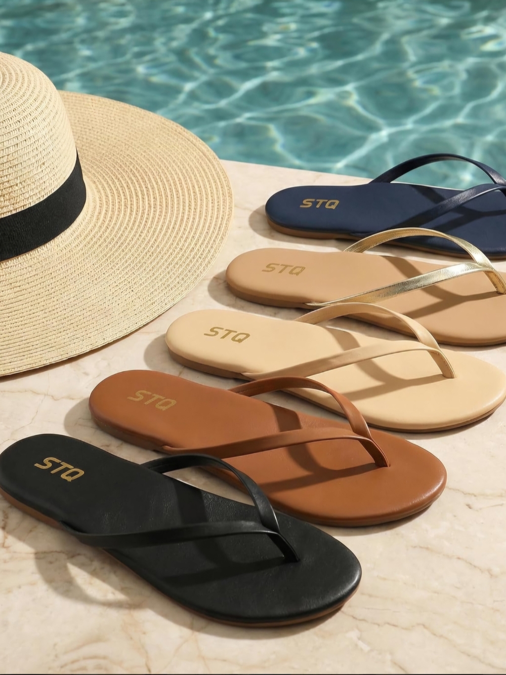 New Womens Flip-Flops With Arch Support in Black.